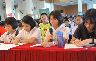 参与竞岗 亮出风采--陈惠南纪念中学开展学生会干部竞岗活动